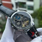 Patek Inspired Skeleton High End Watch – Premium Design | Automatic Black Silver - Image 3