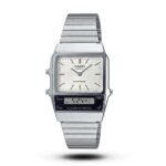 CASIO VINTAGE AQ-800 ANALOG-DIGITAL WHITE