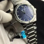Ap Royal Azure Octa Link Silver Chain Blue Dial