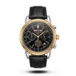 Patek Philippe Arabic Day-Date Chronograph black Strap black dial golden bezel Watch | AA Grade Inspired