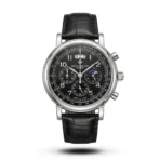Patek Philippe Moon Phase Chrono black Leather black dial Watch | AA Grade Inspired