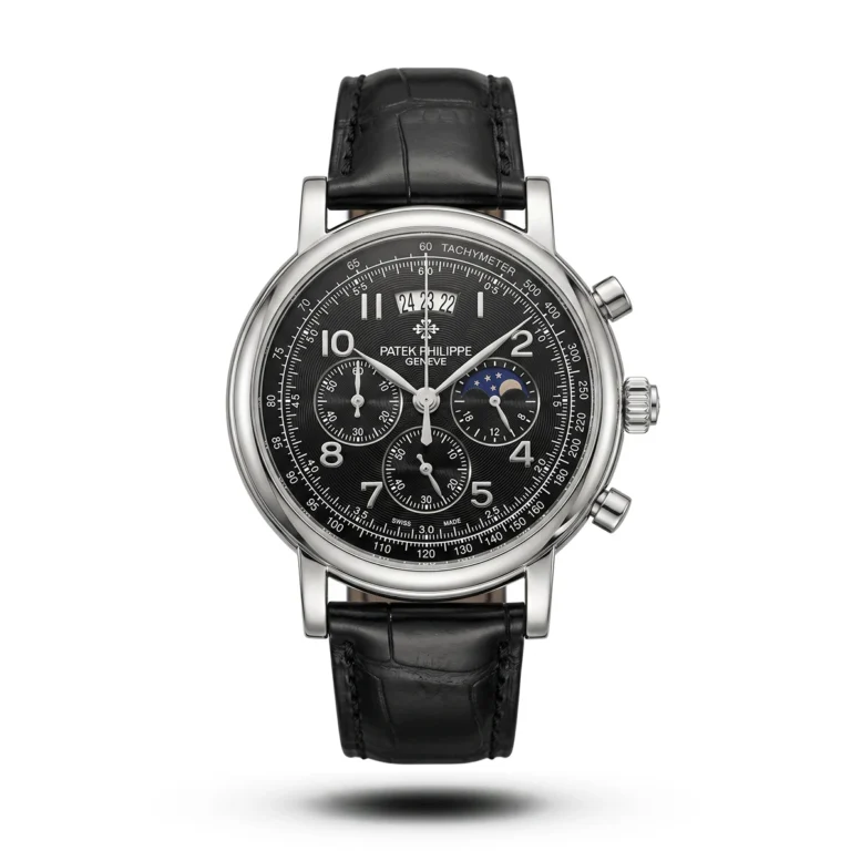 Patek Philippe Moon Phase Chrono black Leather black dial Watch | AA Grade Inspired