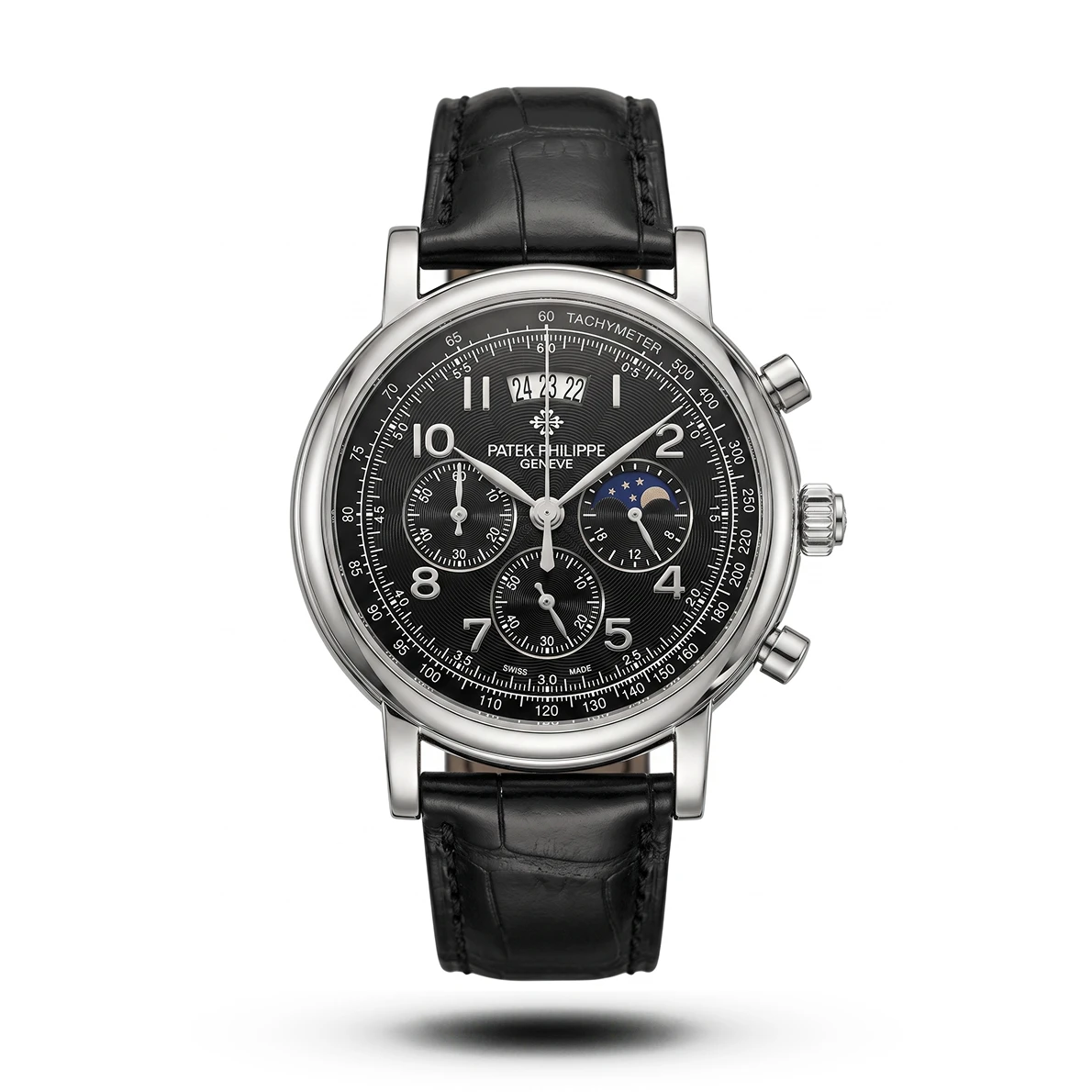 product-05a633bd-c408-4b40-9321-9d50c9c2b20f.webp Patek Philippe Moon Phase Chrono black Leather black dial Watch | AA Grade Inspired