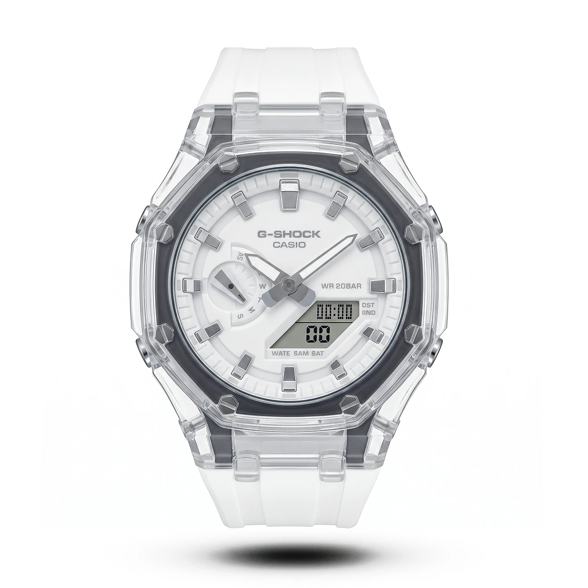 product-06e33dd0-646f-45ff-910e-dd884c7745d0.webp G-Shock GA-2100 Transparent Case white Strap white dial Watch | AA Grade Inspired