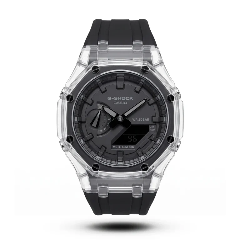 G-Shock GA-2100 Transparent Case black dial black strap Watch | AA Grade Inspired