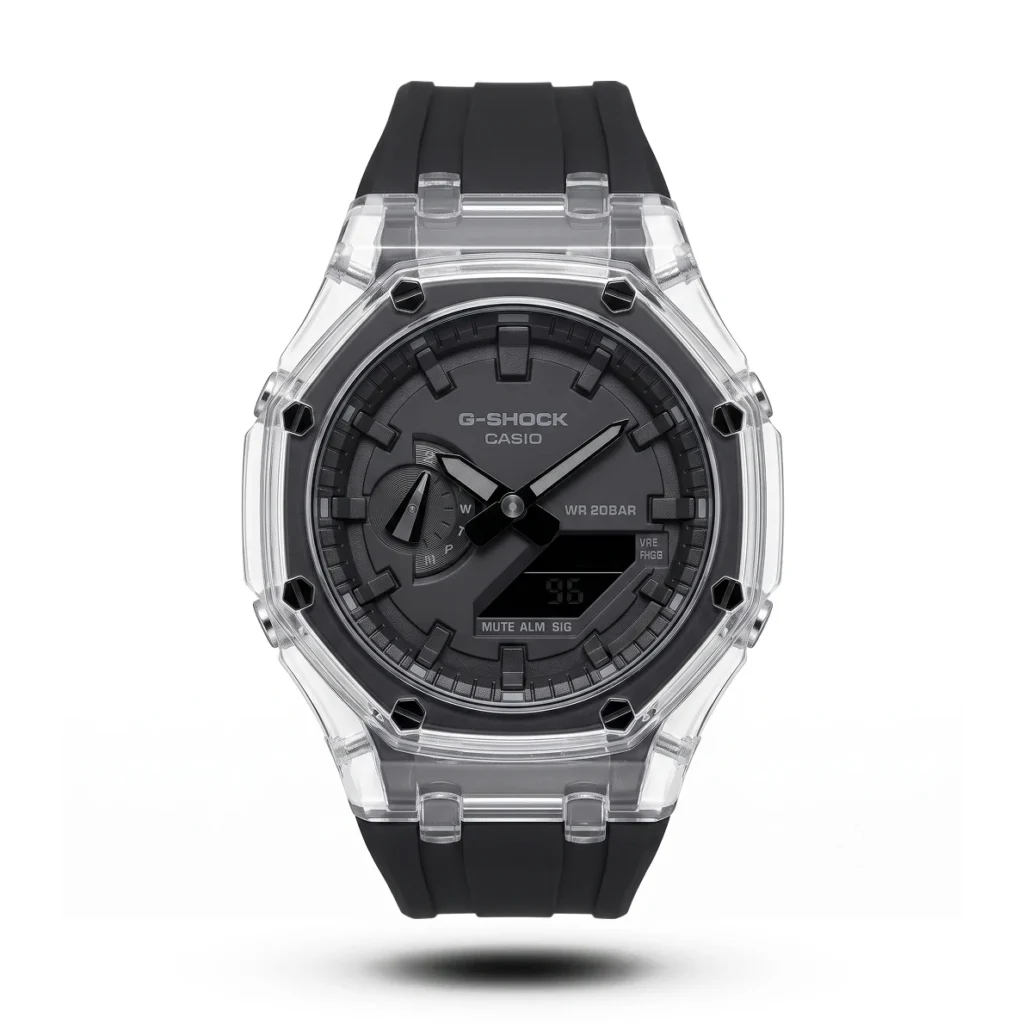 G-Shock GA-2100 Transparent Case black dial black strap Watch | AA Grade Inspired