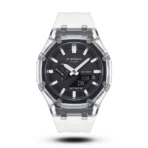 G-Shock GA-2100 Transparent Case black dial white digit white strap Watch | AA Grade Inspired