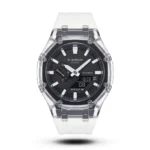 G-Shock GA-2100 Transparent Case black dial white digit white strap Watch | AA Grade Inspired