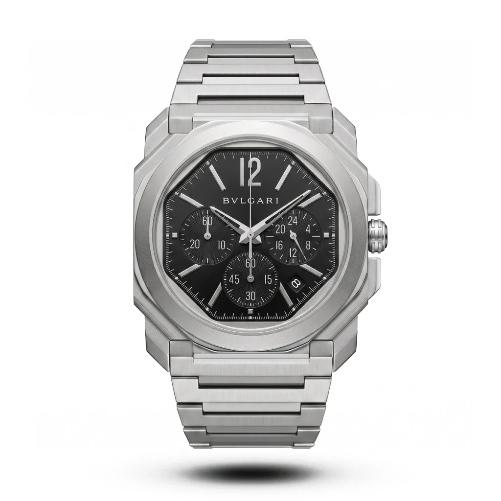 Bvlgari Octo Finissimo Matte silver case black dial Watch | AA Grade Inspired