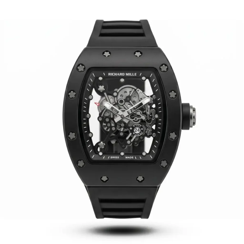 RM Bubba Watson Skeletonized Silicone Strap black case Watch | AA Grade Inspired