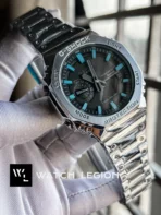 Casio G-Shock Full Metal silver case black dial blue digit Watch | Semi AAA Grade Inspired