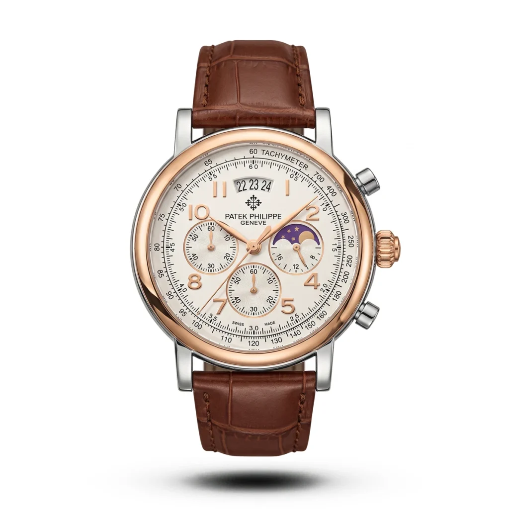 Patek Philippe Moon Phase Chrono brown Leather two tone Watch | AA Grade Inspired