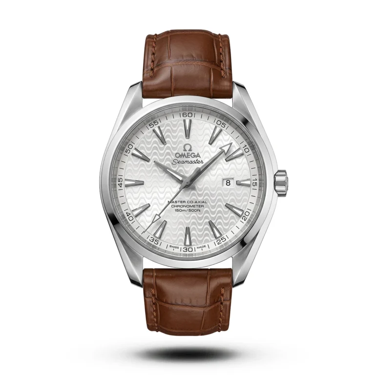 Omega Seamaster Aqua Terra white Wave brown Strap Watch | AA Grade Inspired