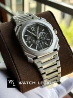 Bvlgari Octo Finissimo Matte silver case black dial Watch | AA Grade Inspired