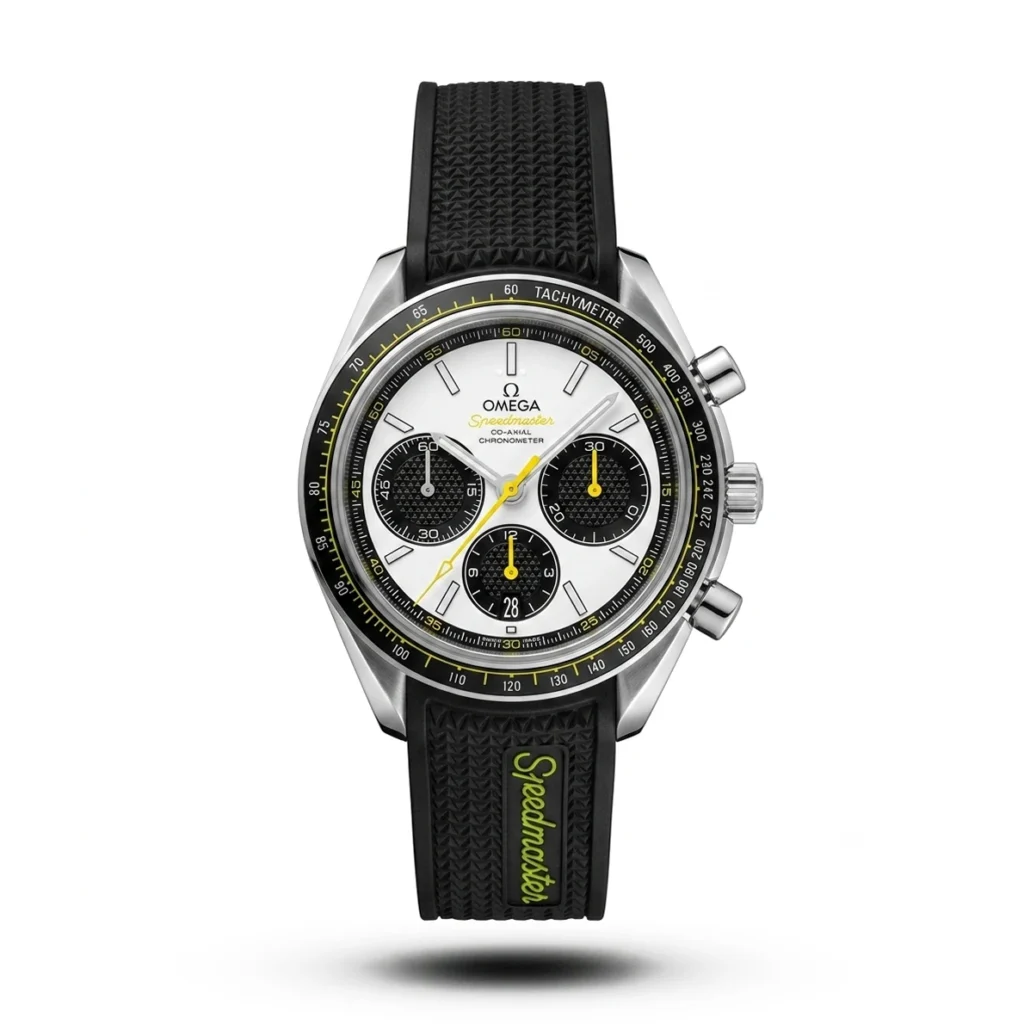 Omega Speedmaster Racing Panda Dial Yellow Accent Rubber Watch | AA Grade Inspired