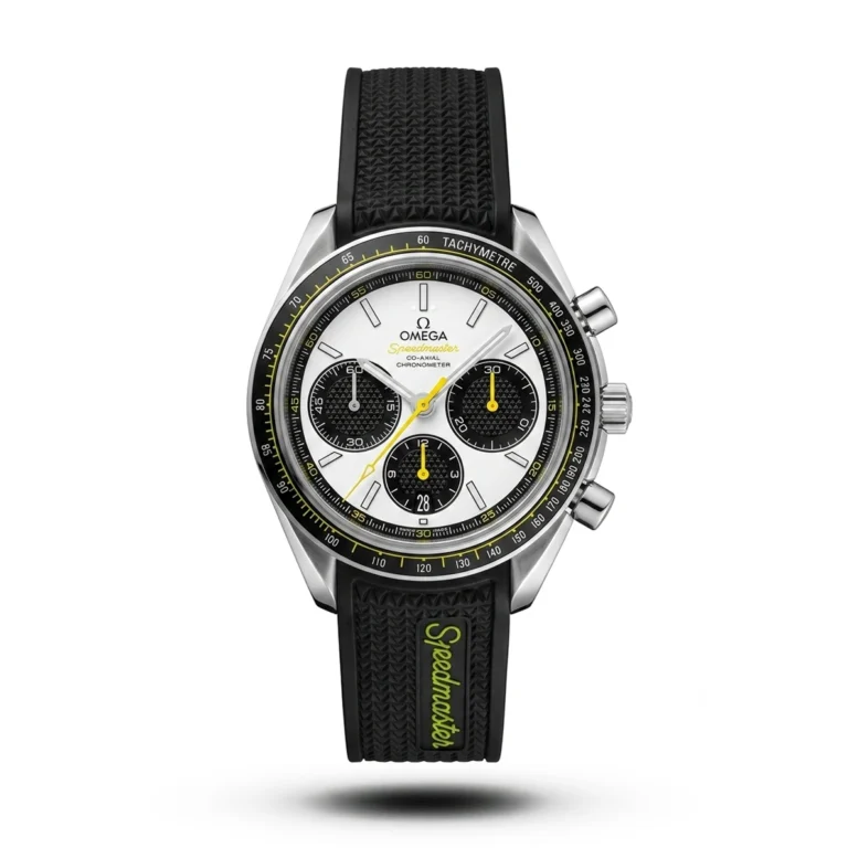Omega Speedmaster Racing Panda Dial Yellow Accent Rubber Watch | AA Grade Inspired