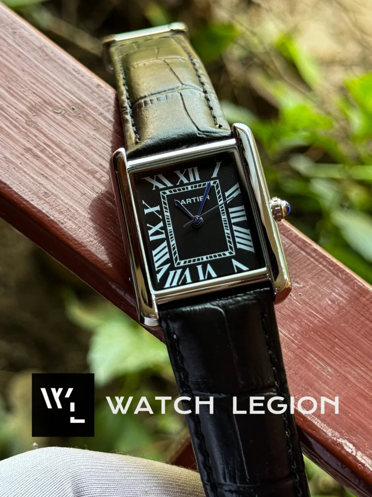 Cartier Tank Must Black Strap Black dial Men's Watch | AA Grade Inspired