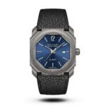 Bvlgari Octo Finissimo Black Strap black case Blue dial Watch