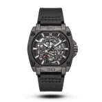 Tubular Mechanical Tonneau Industrial Leather black tone Watch