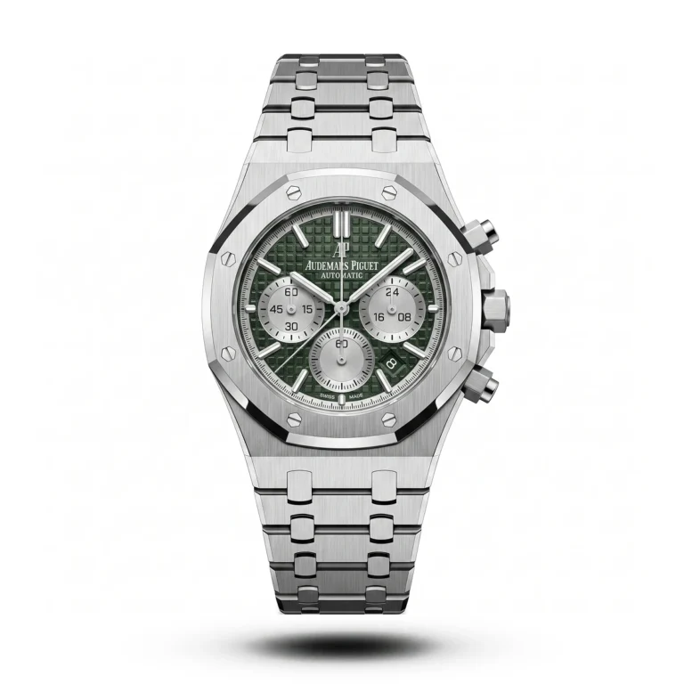 AP Royal Oak Chrono silver tone green dial Watch | AA Grade Inspired