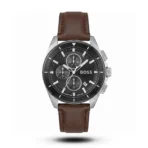 Hugo Boss Volane Chronograph brown Leather black dial Watch | AA Grade Inspired
