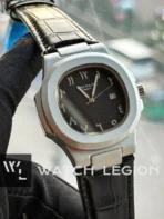Patek Philippe Nautilus Arabic Dial black Leather black dial Watch - Image 4