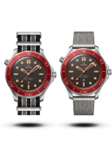 Omega 007 Jmaes Bond Edition Mesh Strap black dial red bezel Watch free nato strap