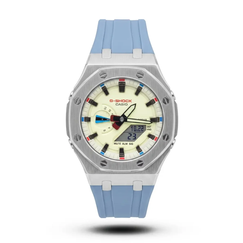 G-Shock GA-2100 Metal Bezel tiffany Silicone Strap Watch | Semi AAA Grade Inspired