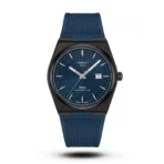 Tissot PRX Powermatic 80 blue Strap waffle blue dial black body Watch