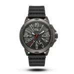 Tubular Skeleton Gunmetal Industrial Leather white accent Watch