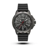 Tubular Skeleton Gunmetal Industrial Leather white accent Watch