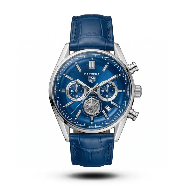 TAG Heuer Carrera Chrono blue Leather blue dial Watch | AA Grade Inspired