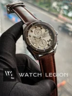 Hugo Boss Volane Chronograph brown Leather silver dial Watch | AA Grade Inspired