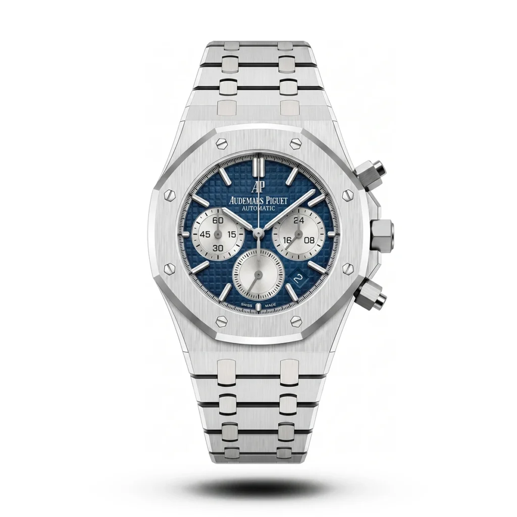 AP Royal Oak Chrono silver tone blue dial Watch | AA Grade Inspired