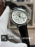 Patek Philippe Tri-Compax Chrono black Leather white dial Watch | AA Grade Inspired
