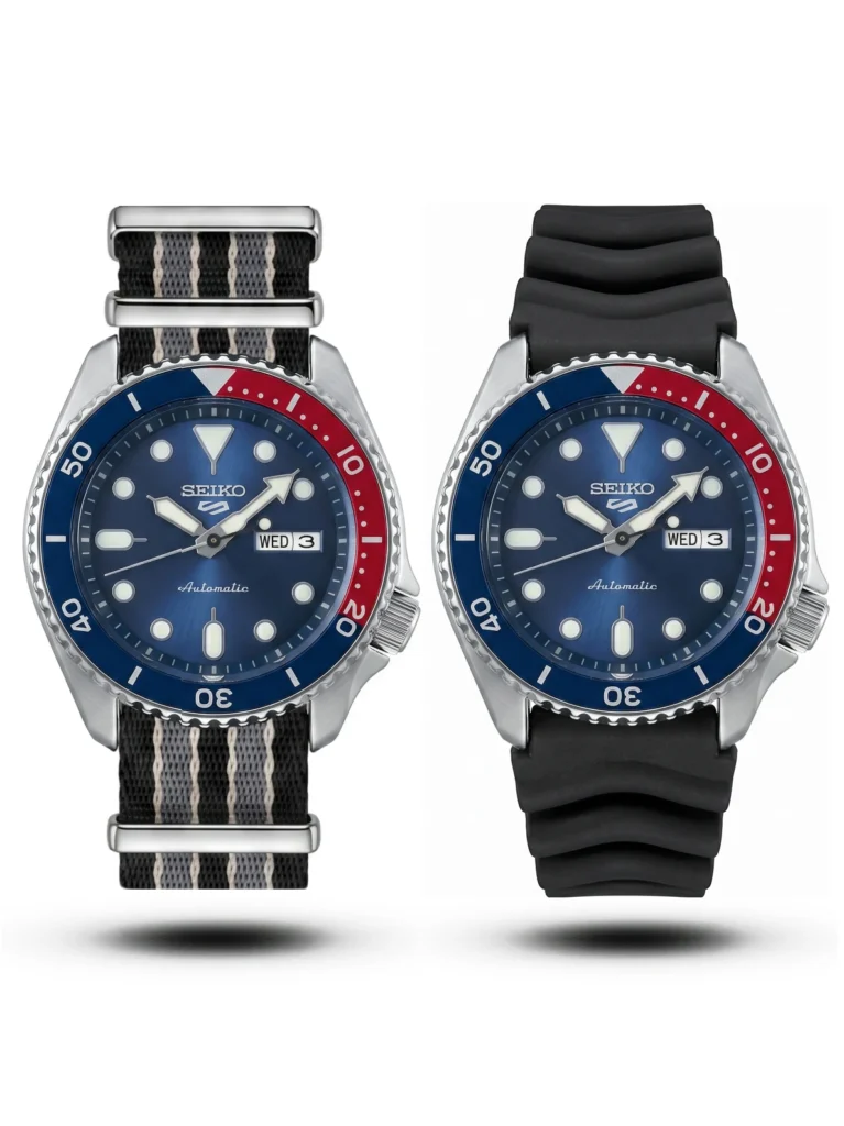 Seiko 5 Sports SKX pepsi Dial Diver Rubber Strap with free nato | AA Grade Inspired