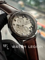 Hugo Boss Volane Chronograph brown Leather silver dial Watch - Image 3
