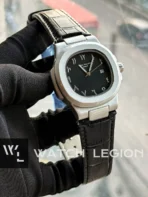 Patek Philippe Nautilus Arabic Dial black Leather black dial Watch - Image 3