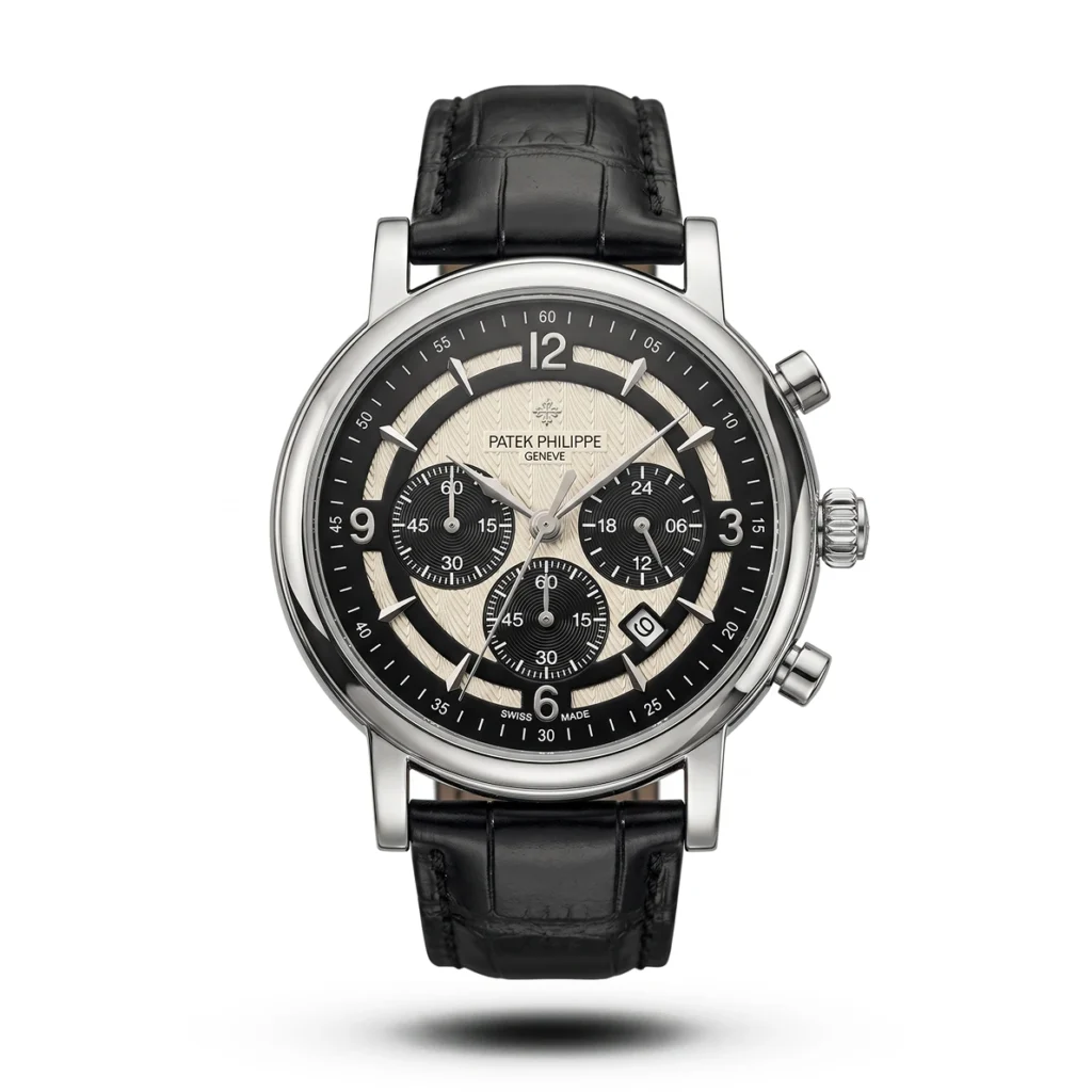 Patek Philippe Tri-Compax Chrono black Leather black dial Watch | AA Grade Inspired