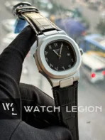 Patek Philippe Nautilus Arabic Dial black Leather black dial Watch - Image 2