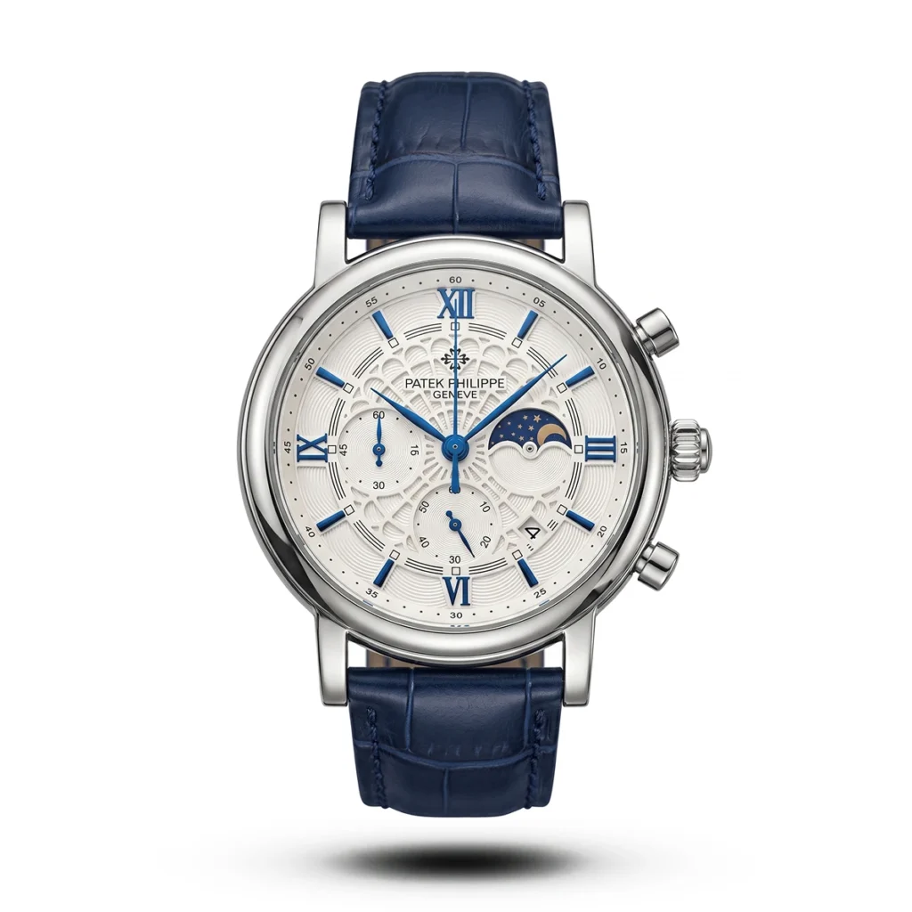 Patek Philippe spider dial blue Leather white dial Watch | AA Grade Inspired
