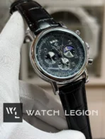 Patek Philippe Moon Phase Chrono black Leather black dial Watch | AA Grade Inspired