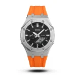 SKMEI Dual Display metal case orange Silicone Watch