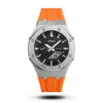 SKMEI Dual Display metal case orange Silicone Watch