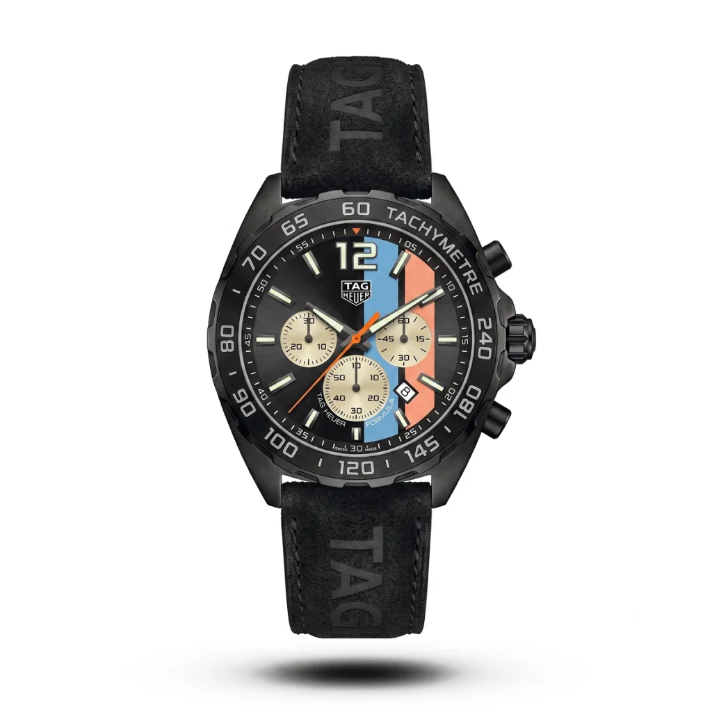 TAG Heuer Formula 1 Chronograph iconic dial black Suede Leather Watch | AA Grade Inspired