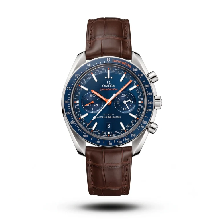 Omega Speedmaster Racing Chrono brown Leather blue dial Watch | AA Grade Inspired
