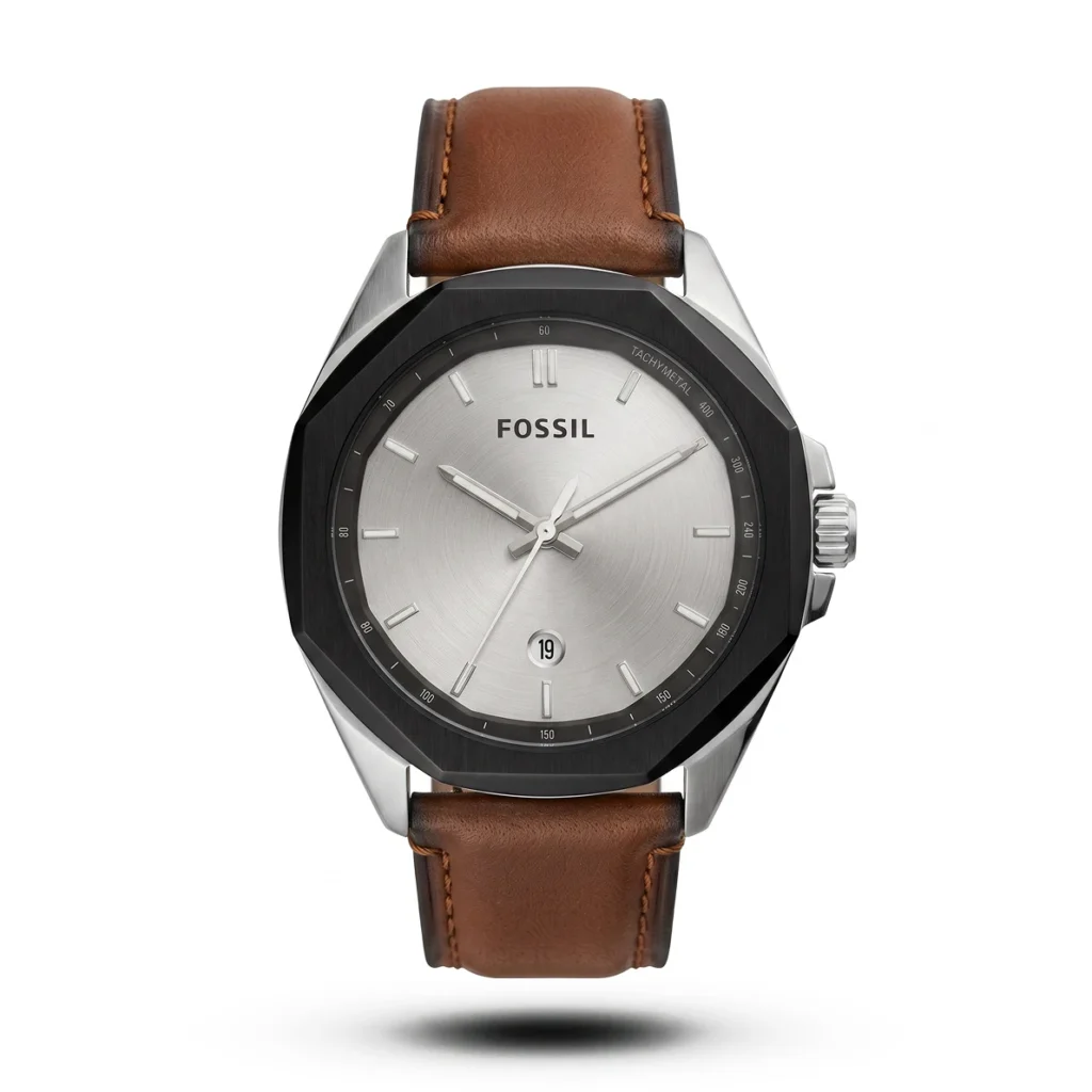 Fossil Octagon mustard Leather grey dial Watch | AA Grade Inspired