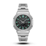 Casio G-Shock Full Metal silver case black dial blue digit Watch | Semi AAA Grade Inspired
