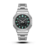 Casio G-Shock Full Metal silver case black dial blue digit Watch | Semi AAA Grade Inspired