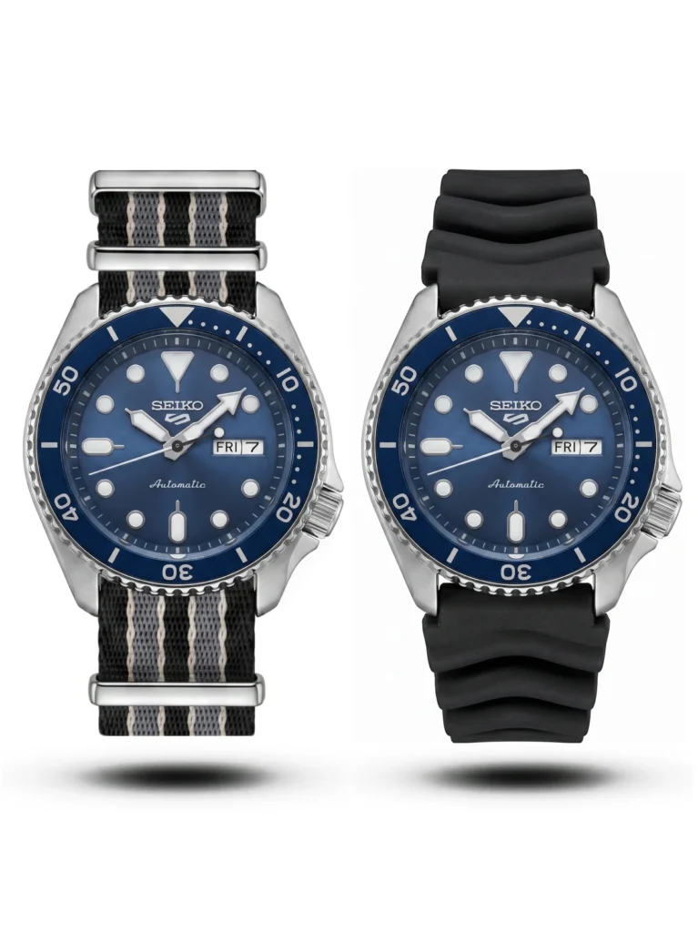 Seiko 5 Sports SKX blue Dial Diver Rubber Strap with free nato | AA Grade Inspired